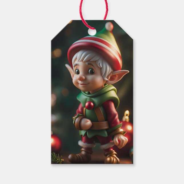 Elf Christmas Holiday Gift Tag (Front)