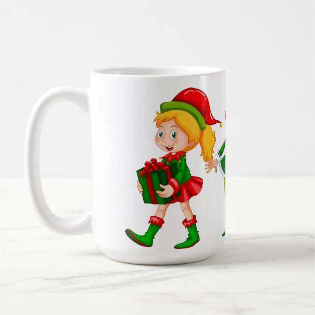 ELF Christmas Pattern Coffee Mug (Left)