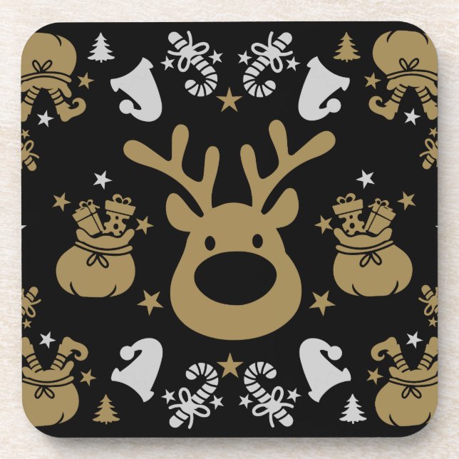 Elf Christmas Wrapping Coaster (Front)