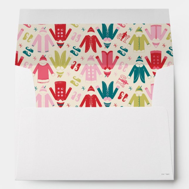 Elf Colourful Coat and Shoes Pattern Envelope (Back (Bottom))