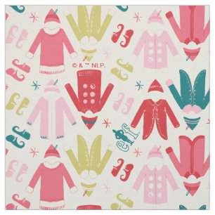 Elf Colourful Coat and Shoes Pattern Fabric