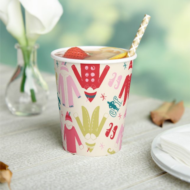 Elf Colourful Coat and Shoes Pattern Paper Cups (Insitu)