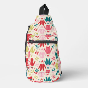 Elf Colourful Coat and Shoes Pattern Sling Bag