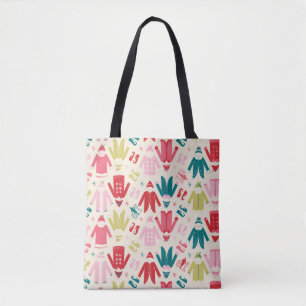 Elf Colourful Coat and Shoes Pattern Tote Bag