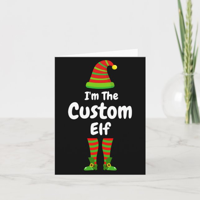 Elf D Christmas Shirt  Card (Front)