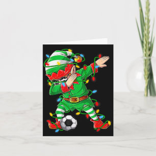 Elf Dabbing Soccer Player Christmas Dab Xmas  Card
