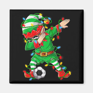 Elf Dabbing Soccer Player Christmas Dab Xmas  Magnet