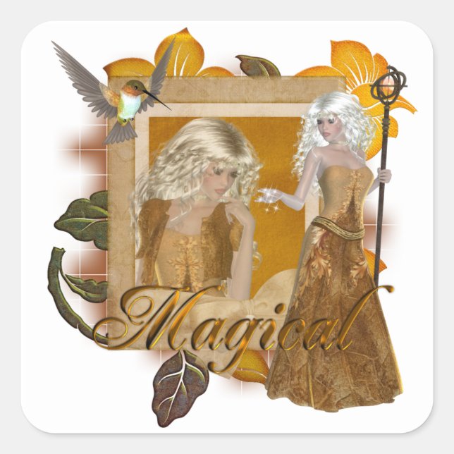 Elf Designs :: Magical by MarloDee Designs Square Sticker (Front)