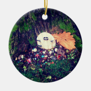 Elf Door in Tree Ceramic Tree Decoration