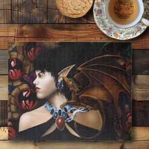 Elf Dragon Butterfly Fantasy Jigsaw Puzzle