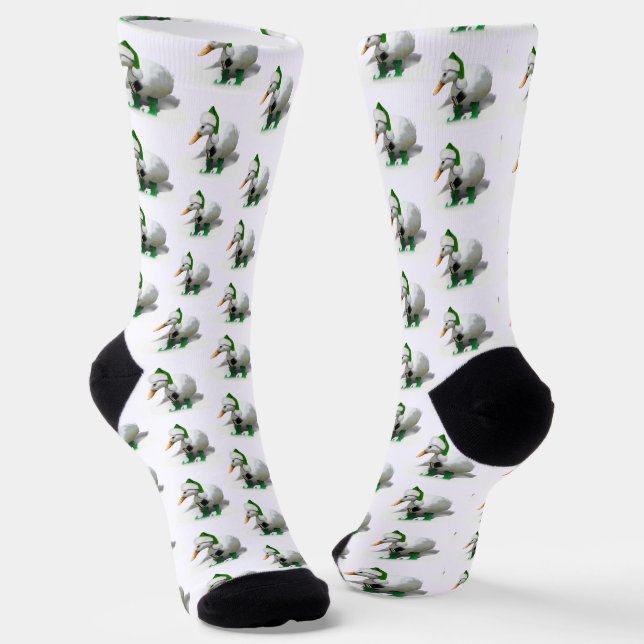 Elf Duck - Santa's Helper Christmas Socks (Angled)