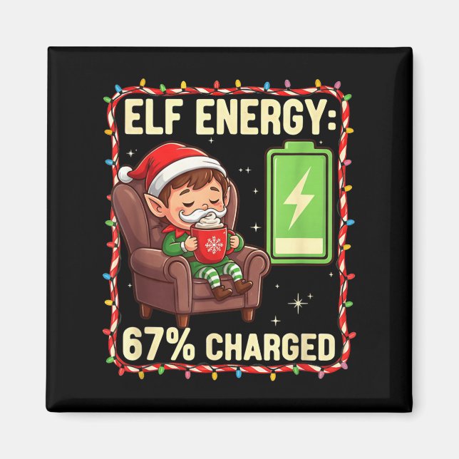 Elf Energy 67 Percent Charged Christmas  Magnet (Front)