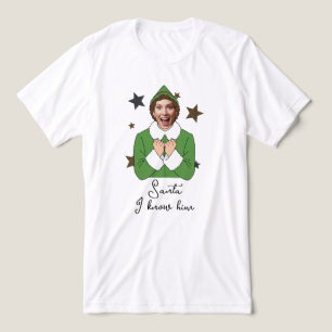 Elf Face Design with Sparkling Stars Tri-Blend Shirt