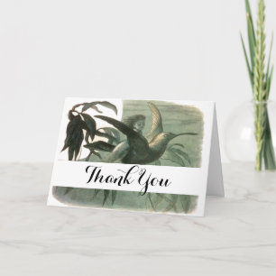 Elf Fairies Elves Moon Night Scene Bird Flying Thank You Card