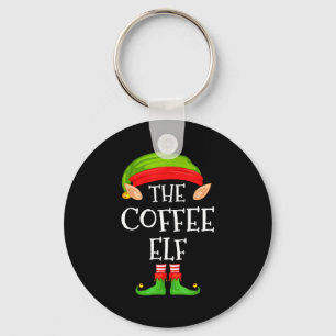 Elf Family Christmas Coffee Elf Sweater Matching C Key Ring