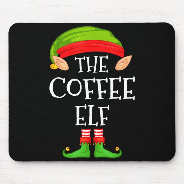 Elf Family Christmas Coffee Elf Sweater Matching C Mouse Pad (Front)