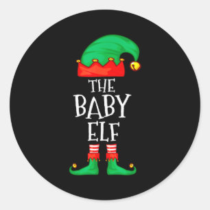 Elf Family Christmas Funny The Baby Elf Sweater Bo Classic Round Sticker