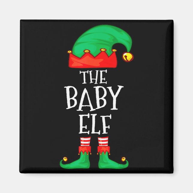 Elf Family Christmas Funny The Baby Elf Sweater Bo Magnet (Front)