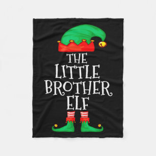 Elf Family Christmas Little Brother Elf Sweater Me Fleece Blanket