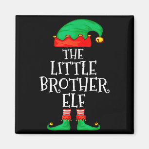 Elf Family Christmas Little Brother Elf Sweater Me Magnet