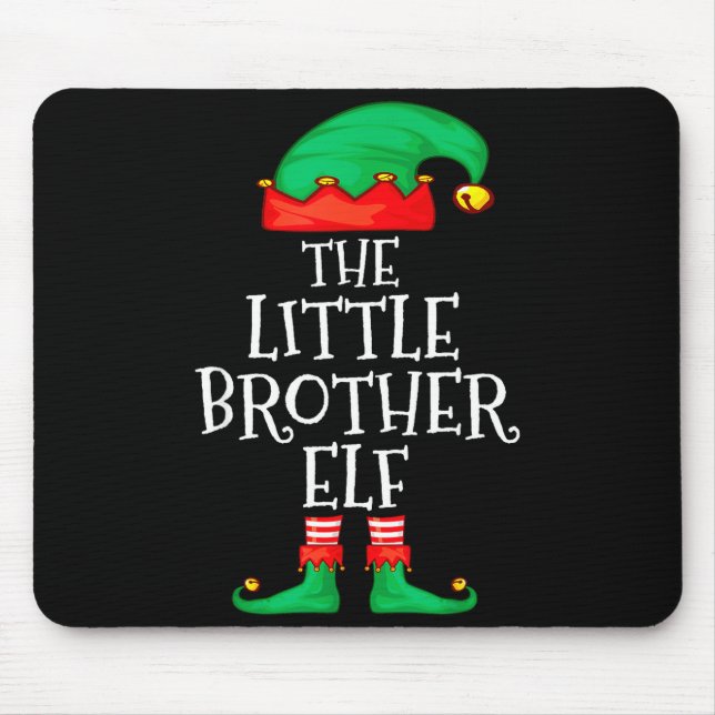 Elf Family Christmas Little Brother Elf Sweater Me Mouse Pad (Front)