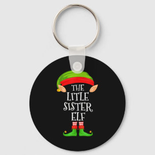 Elf Family Christmas Little Sister Elf Sweater Mat Key Ring