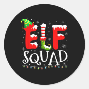 Elf Family Christmas Matching Elf Squad  Classic Round Sticker