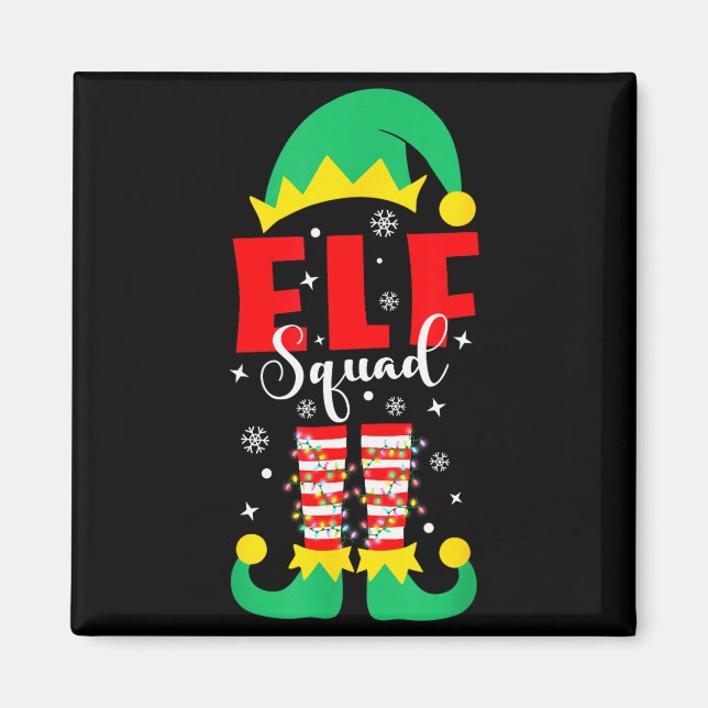 Elf Family Christmas Matching Pajamas Funny Xmas E Magnet (Front)