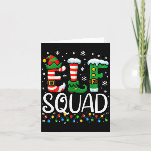 Elf Family Christmas Matching Pajamas Xmas Elf Squ Card