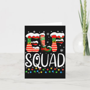 Elf Family Christmas Matching Pajamas Xmas Elf Squ Card