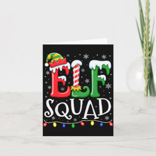 Elf Family Christmas Matching Pajamas Xmas Elf Squ Card