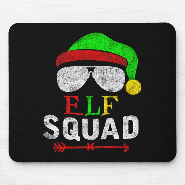 Elf Family Christmas Matching Pajamas Xmas Elf Squ Mouse Pad (Front)