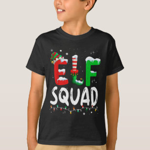 Elf Family Christmas Matching Pajamas Xmas Elf Squ T-Shirt