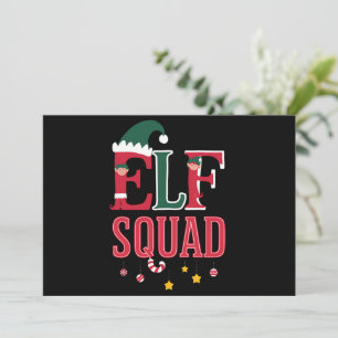 Elf Family Christmas Matching Pyjamas Elf Squad  Holiday Card