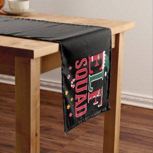 Elf Family Christmas Matching Pyjamas Elf Squad  Short Table Runner