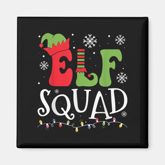 Elf Family Christmas Matching Pyjamas Funny Xmas E Magnet (Front)
