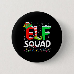 Elf Family Christmas Matching Pyjamas Xmas Elf Squ 6 Cm Round Badge