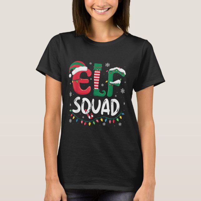 Elf Family Christmas Matching Pyjamas Xmas Elf Squ T-Shirt (Front)
