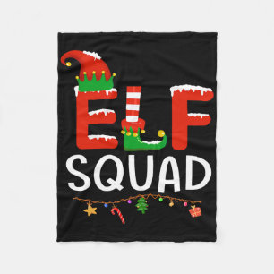 Elf Family Christmas Matching Pyjamas Xmas Fleece Blanket