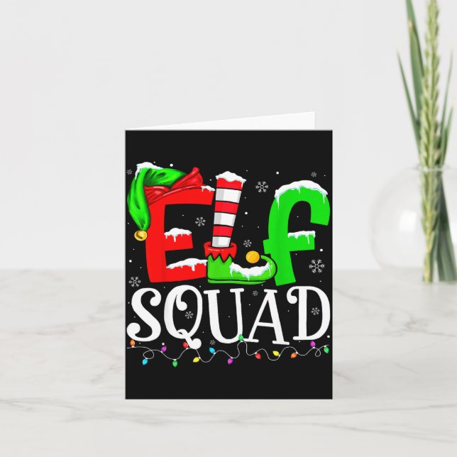 Elf Family Christmas Shirts Matching Pajamas Xmas  Card (Front)