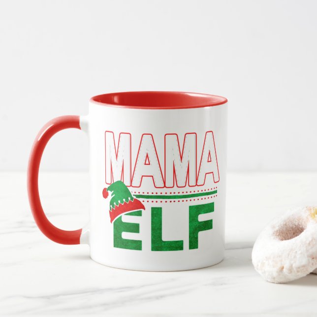 Elf Family | Mama Elf Christmas Holiday #TeamElf Mug (With Donut)