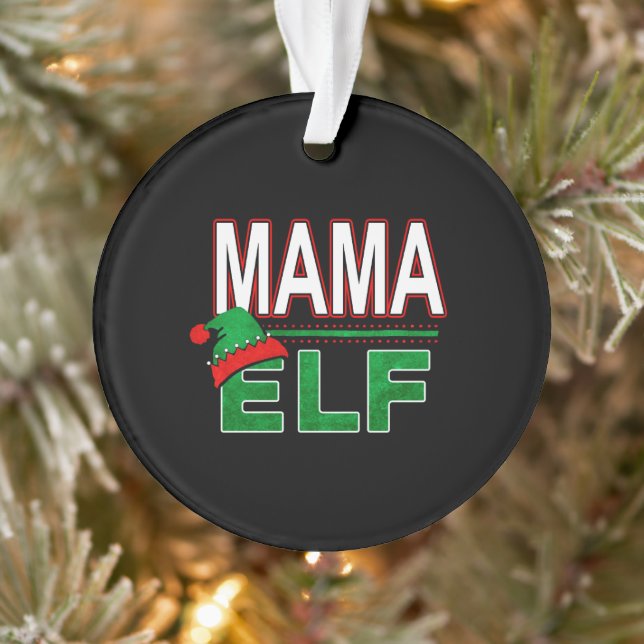 Elf Family | Mama Elf Christmas Holiday #TeamElf Ornament (Tree)