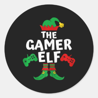 Elf Family Matching Shirts Christmas Gifts Video G Classic Round Sticker