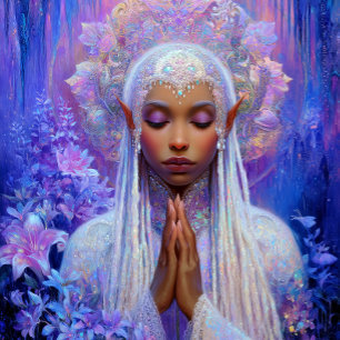 Elf Fantasy Art Black Queen Goddess Poster