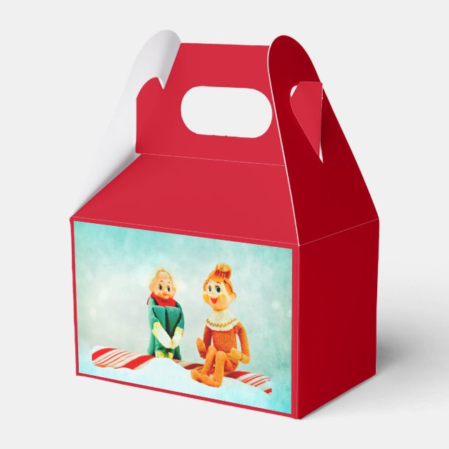 Elf First Date on Red Favour Box (Front Side)