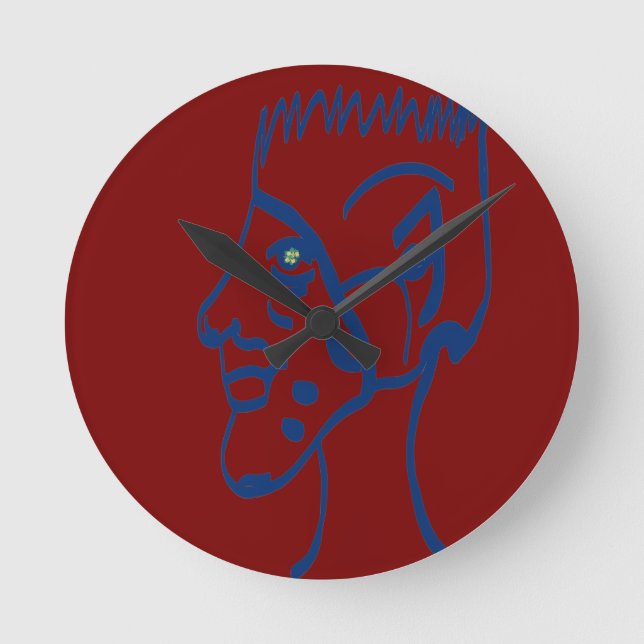 Elf Football Player Round Clock (Front)