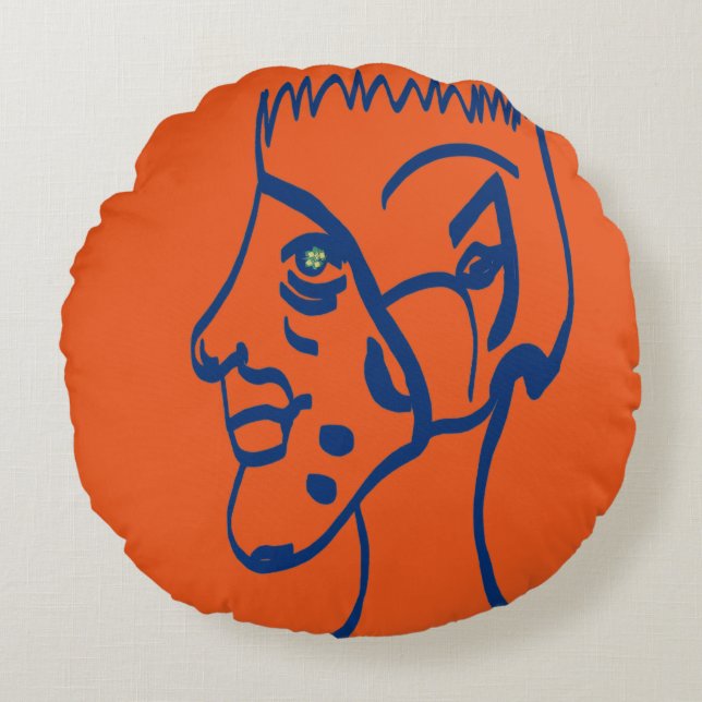 Elf Football Player Round Cushion (Front)