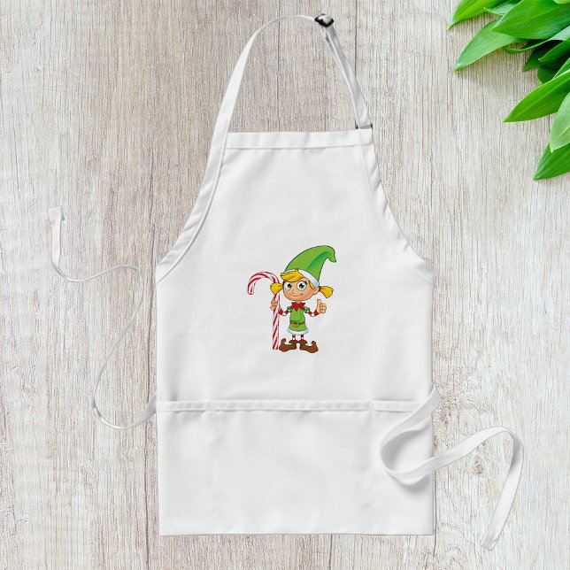 Elf Girl With Candy Cane Standard Apron (Creator Uploaded)
