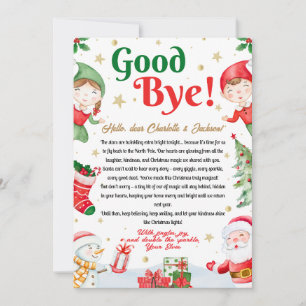Elf Goodbye Letter Goodbye from Elf Christmas Invitation