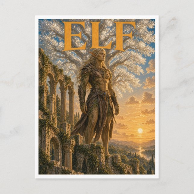 Elf, Gothic Fantasy Monster Postcard (Front)